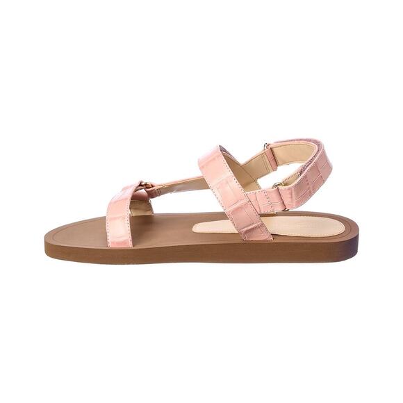 STUART WEITZMAN pink Vail Sport Croc-Embossed Leather Sandal size 8 - Picture 2 of 8